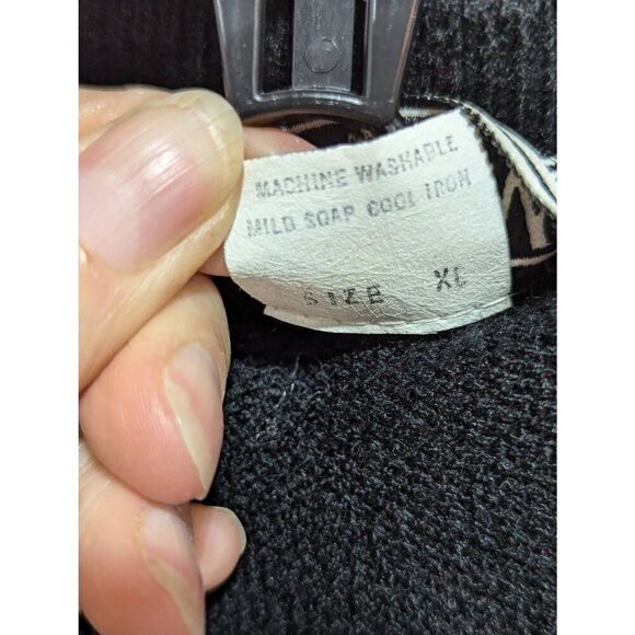 San Remo Vintage Women's Black Acrylic Long-Sleeve V-Neck Cardigan Sweater Extra - Picture 7 of 7